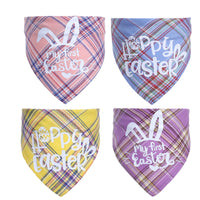 HKM-6889661 Cotton Triangle Towel for Pets with Letter Pattern, Suitable for Neck Circumference 20-42cm