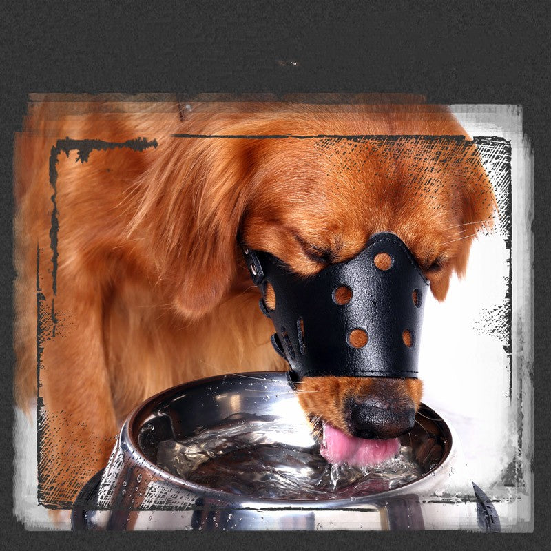 HKM-6891709 Adjustable Leather Muzzle for Small Dogs - Bite Proof, Multiple Sizes Available