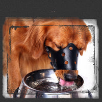 HKM-6891709 Adjustable Leather Muzzle for Small Dogs - Bite Proof, Multiple Sizes Available