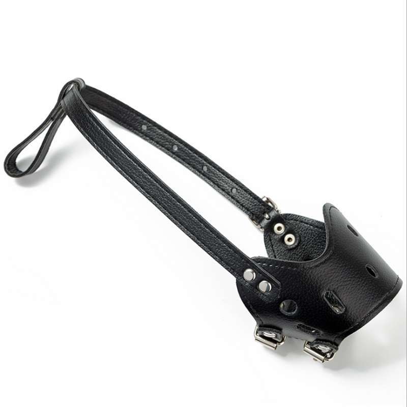 HKM-6891709 Adjustable Leather Muzzle for Small Dogs - Bite Proof, Multiple Sizes Available