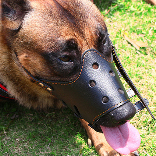 HKM-6891709 Adjustable Leather Muzzle for Small Dogs - Bite Proof, Multiple Sizes Available