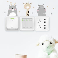 HKM-689171 Cute Animal PVC Wall Stickers for Children's Room Decoration - 6 Pieces, 10x10CM