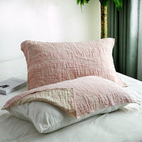 HKM-689235 Cotton Gauze Pillow Cases with Cartoon Cat Design in Various Colors and Sets