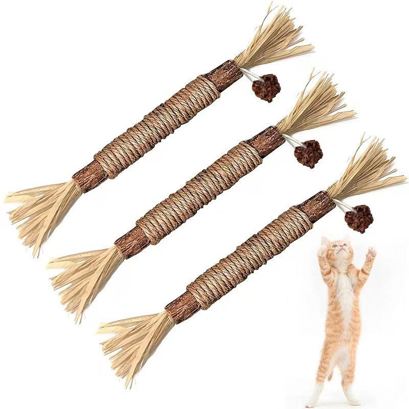 HKM-6892861 Funny Cat Molar Bite Stick Toy – Cotton Thread Pet Chew Stick, Available in Sets of 1, 3, or 5