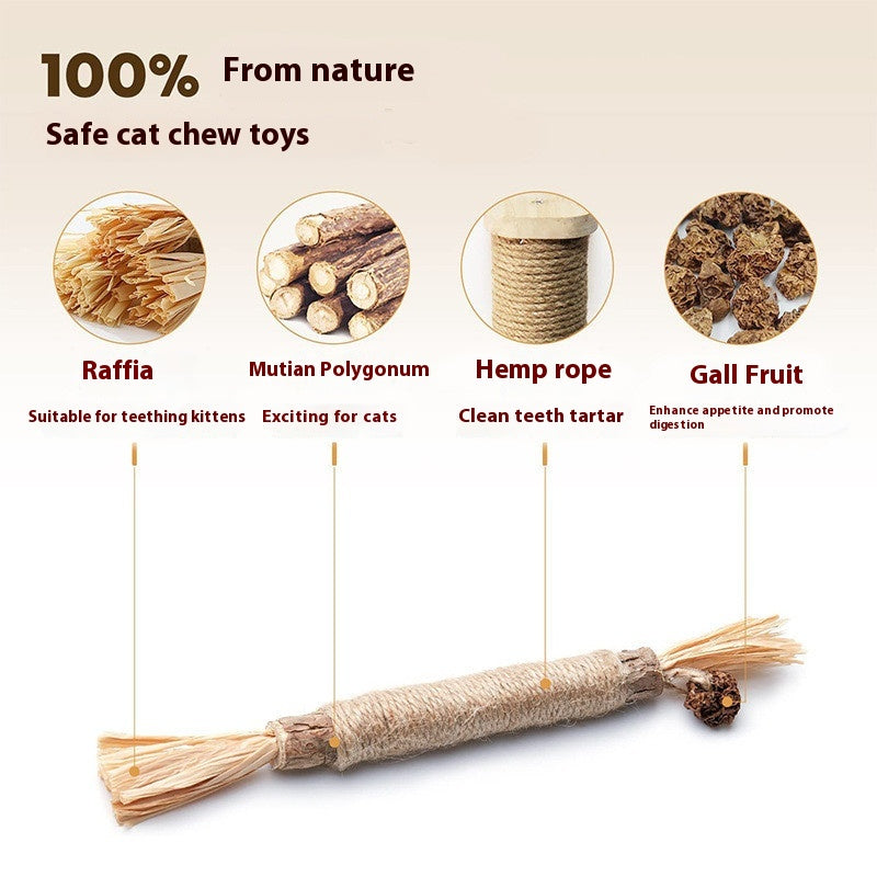 HKM-6892861 Funny Cat Molar Bite Stick Toy – Cotton Thread Pet Chew Stick, Available in Sets of 1, 3, or 5