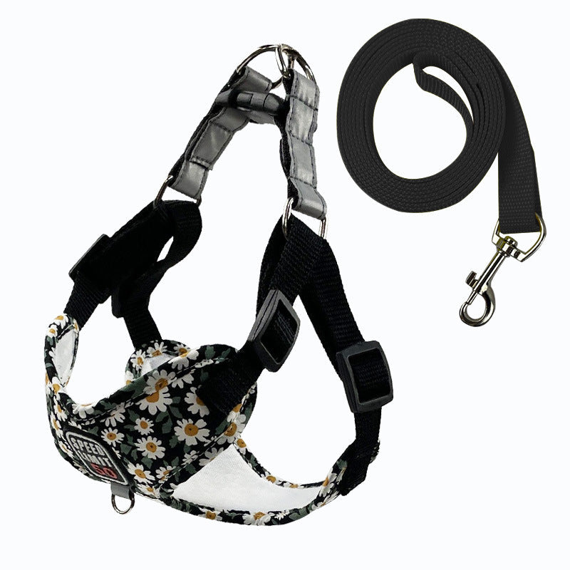 HKM-6897085 Lavender, Mint Green, and Peach Powder Dog Traction Rope with Chest Strap and Lead Rope