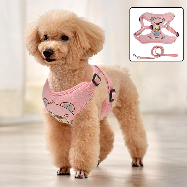 HKM-6897085 Lavender, Mint Green, and Peach Powder Dog Traction Rope with Chest Strap and Lead Rope