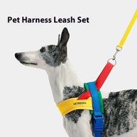 HKM-6897597 Adjustable Dog Chest Strap and Traction Rope Set in Red and Yellow