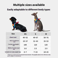 HKM-6897597 Adjustable Dog Chest Strap and Traction Rope Set in Red and Yellow