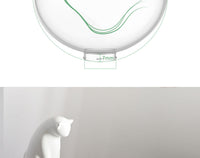 HKM-6897981 Adjustable Oblique Mouth Double Bowl Cat Feeding Station with Plastic and Stainless Steel Materials