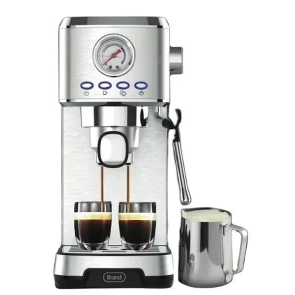 HKM-689811 Premium Espresso Machine with Powerful Steam Wand and 1L Detachable Water Tank for Making Cappuccinos and Lattes