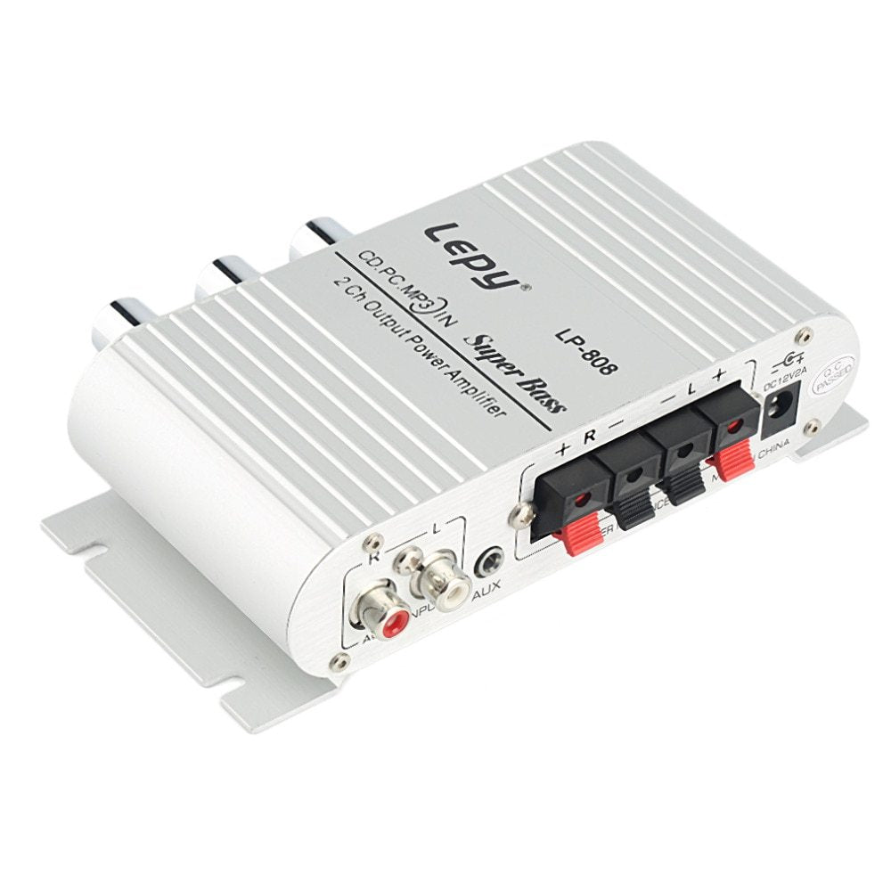 HKM-689939 Dual Channel HIFI Aluminum Alloy Amplifier Woofer for Car and Motorboat - Model LP-808, 20W Power