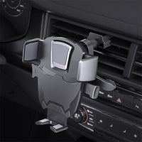 HKM-689939 Suction Cup Car Phone Holder for Dashboard and Air Vent, Adjustable Width 60MM-90MM, Silver ABS and Silicone Design