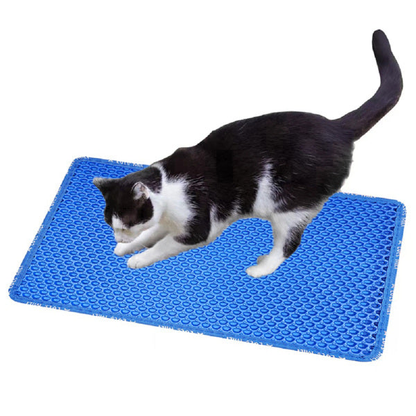 HKM-6899645 Double Layer Cat Litter Pad with Rice-Shaped Design for Easy Cleanup and Floor Protection