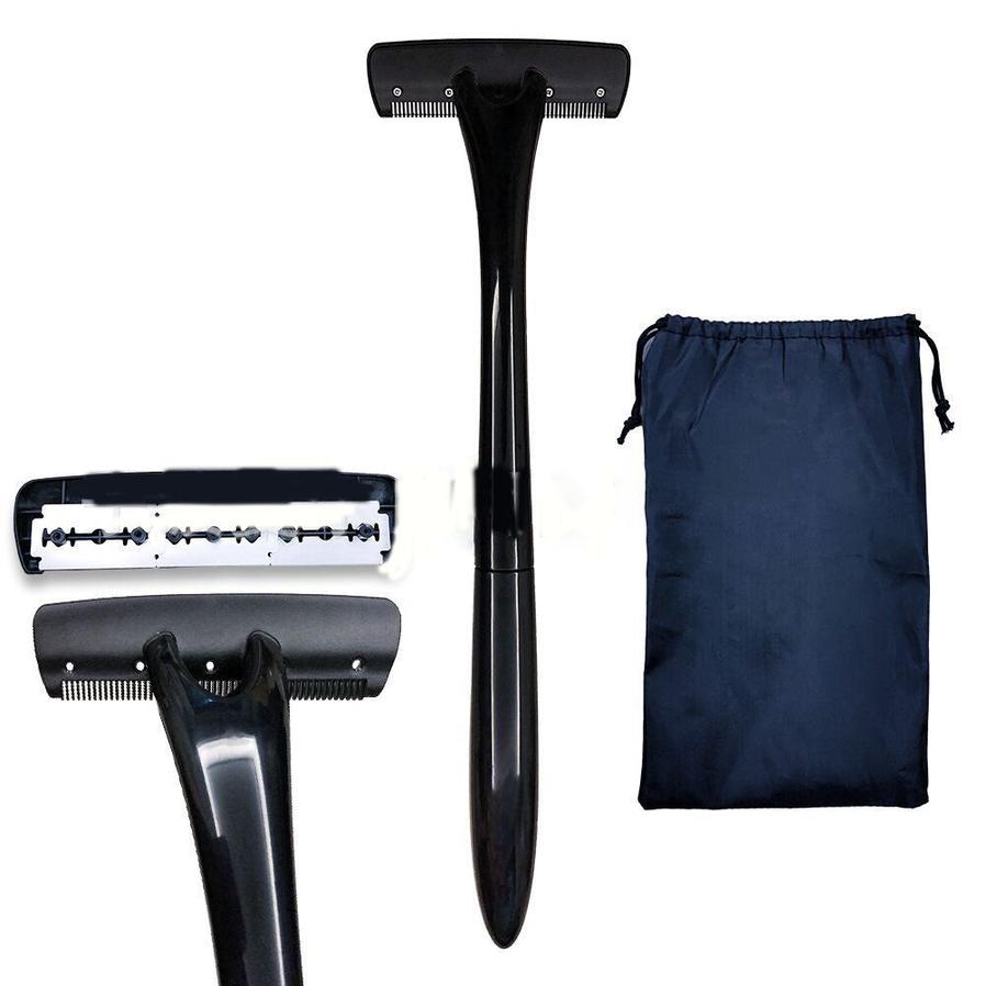 HKM-690131 Portable Manual Shaver with Double-Sided Blade in Black - Compact Design for Easy Grooming