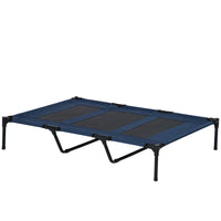 HKM-6902205 Elevated Dark Blue Dog Bed with Carry Bag for Indoor and Outdoor Use, Fits XXL Dogs Up to 110 lbs