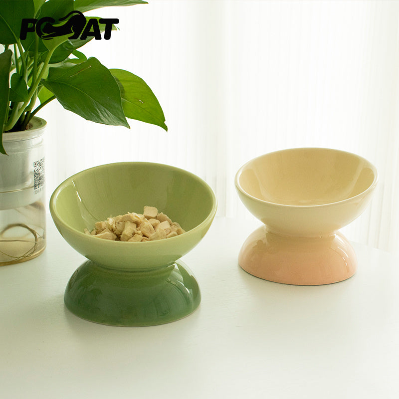 HKM-690259 Ceramic Cat Bowl with Anti-Overturn Design for Comfort and Stability
