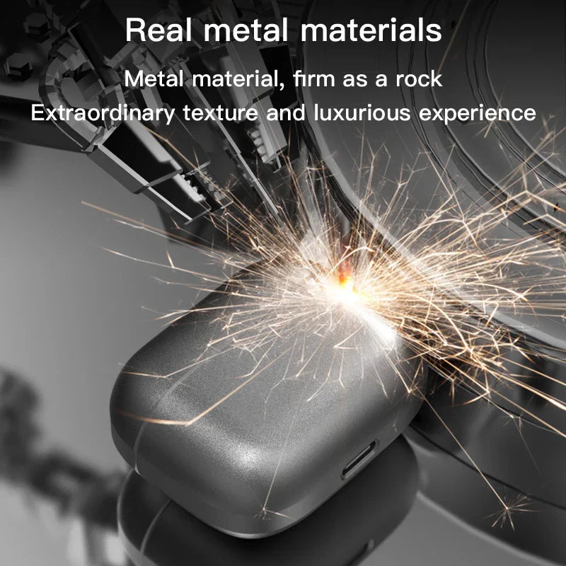 HKM-690387 Zinc Alloy Noise Cancelling TWS Earphones with LED Battery Indicator