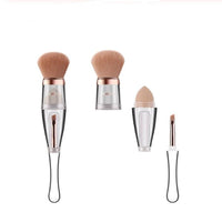 HKM-690451 3-in-1 Makeup Brush with Acrylic Handle and Soft Artificial Fiber Bristles, 16cm Overall Length