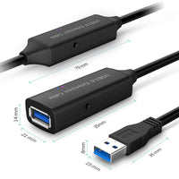 HKM-690451 USB 3.0 Male to Female Extension Cable - High-Speed Data Transmission, Available in 5m, 10m, 15m Lengths, PVC+ABS, 5.0Gbps Speed