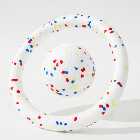 HKM-6905021 Soft Floating Dog Toy Ball and Ring – Interactive Chew Toy for Medium and Large Dogs, Durable and Easy to Clean