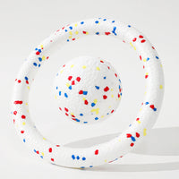 HKM-6905021 Soft Floating Dog Toy Ball and Ring – Interactive Chew Toy for Medium and Large Dogs, Durable and Easy to Clean