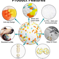 HKM-6905021 Soft Floating Dog Toy Ball and Ring – Interactive Chew Toy for Medium and Large Dogs, Durable and Easy to Clean
