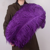 HKM-690515 Purple Ostrich Feather - Elegant Wedding Decoration Accessory, 15-75cm Lengths