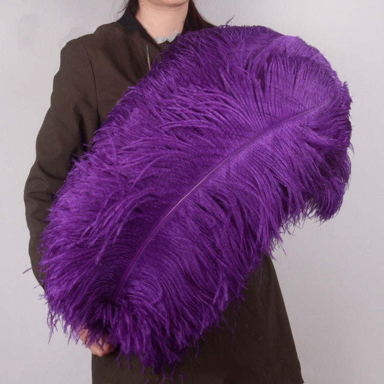 HKM-690515 Purple Ostrich Feather - Elegant Wedding Decoration Accessory, 15-75cm Lengths