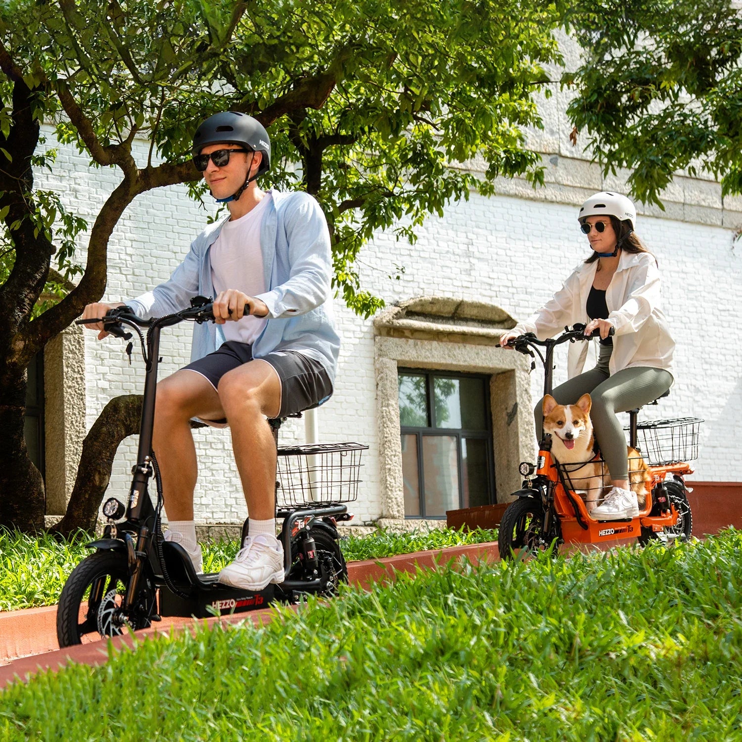 HKM-690579 Foldable 48V 500W Electric Scooter with Full Suspension, 20Mph Speed and 15Ah Battery, Ideal for Commuting