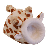 HKM-6907581 Cozy Flannel Cartoon Pet Bed for Small Animals - Hamsters, Guinea Pigs, and More