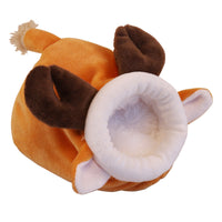 HKM-6907581 Cozy Flannel Cartoon Pet Bed for Small Animals - Hamsters, Guinea Pigs, and More