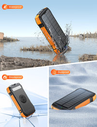 HKM-690771 20000mAh Solar Power Bank with IP67 Waterproof, High-speed Wireless Charging & Dual USB C Output