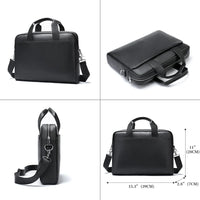 HKM-690771 Men's Genuine Leather Business Executive Laptop Bag - Versatile Briefcase for Office and Documents