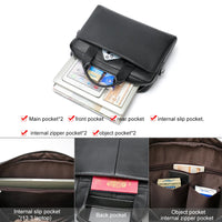 HKM-690771 Men's Genuine Leather Business Executive Laptop Bag - Versatile Briefcase for Office and Documents