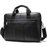 HKM-690771 Men's Genuine Leather Business Executive Laptop Bag - Versatile Briefcase for Office and Documents