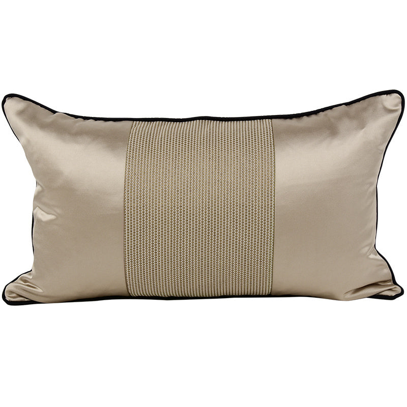 HKM-690771 Modern Rectangular Beige and Brown Pillow Cover for Living Room or Bedroom - 30x50cm