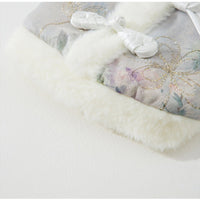 HKM-6908093 Elegant Chinese-Style Fleece Vest for Small to Medium Pets - Warm Floral Design for Autumn & Winter Celebrations
