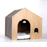 HKM-6908349 Wooden Pet Tent for Cats and Dogs - Eco-Friendly Four Seasons Design