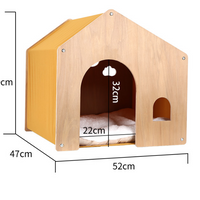 HKM-6908349 Wooden Pet Tent for Cats and Dogs - Eco-Friendly Four Seasons Design