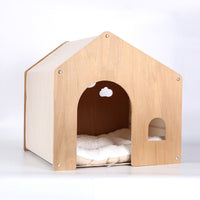 HKM-6908349 Wooden Pet Tent for Cats and Dogs - Eco-Friendly Four Seasons Design