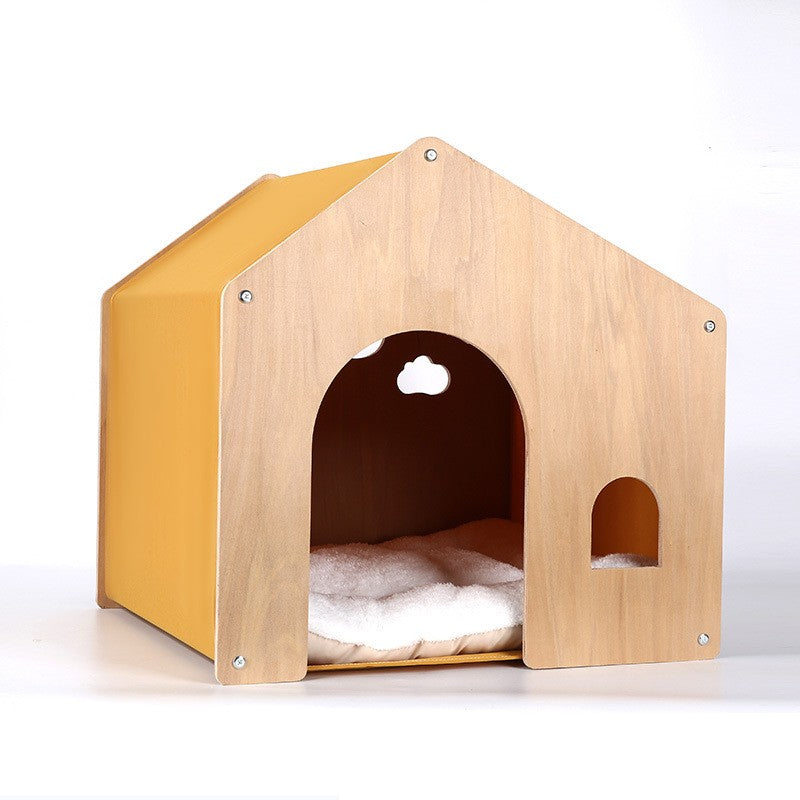 HKM-6908349 Wooden Pet Tent for Cats and Dogs - Eco-Friendly Four Seasons Design