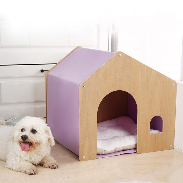 HKM-6908349 Wooden Pet Tent for Cats and Dogs - Eco-Friendly Four Seasons Design