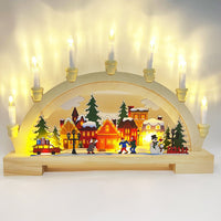 HKM-690835 Wooden LED Bridge Lamp Decoration for Christmas Ambience
