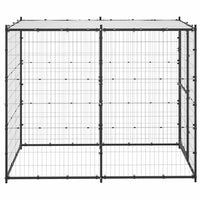HKM-6908605 Outdoor Dog Kennel with Roof - Versatile Play Space with Secure Mesh and Water-Repellent Cover, 110x220x180 cm