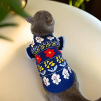 HKM-6909117 Cozy Dark Blue Wool Pet Clothes for Small and Medium Dogs and Cats
