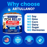 HKM-6909373 Dog Allergy Relief Chews with Fish Oil for Itching Skin, Seasonal Allergies, Immune Support, 180 Soft Treats