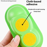 HKM-6909501 Cat Self-Service Scratching Toy - Durable ABS and TPE Material, Available in Yellow, Green, and Pink (14 x 6.5 cm)