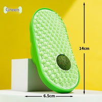 HKM-6909501 Cat Self-Service Scratching Toy - Durable ABS and TPE Material, Available in Yellow, Green, and Pink (14 x 6.5 cm)