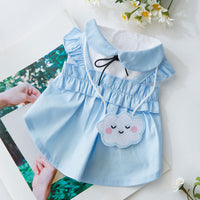 HKM-6909885 Cute Woven Cloth Cat Vest Skirt - Available in Multiple Sizes